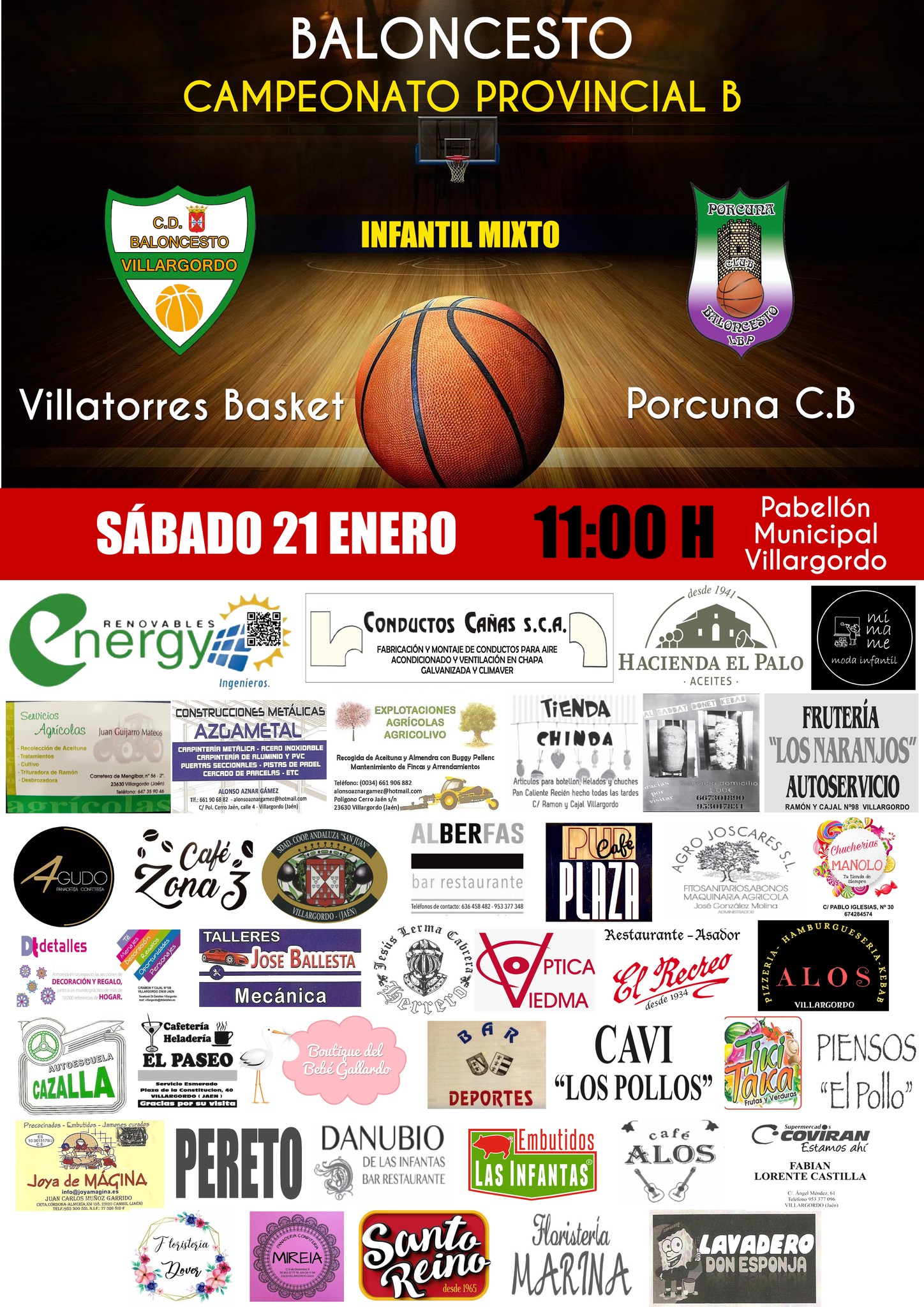 Partido de Baloncesto Villatorres Basket vs Porcuna C.B