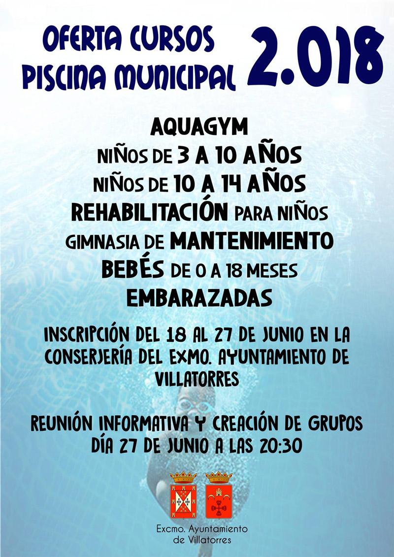 Información sobre los Cursos de Verano 2018 del Ayto. de Villatorres