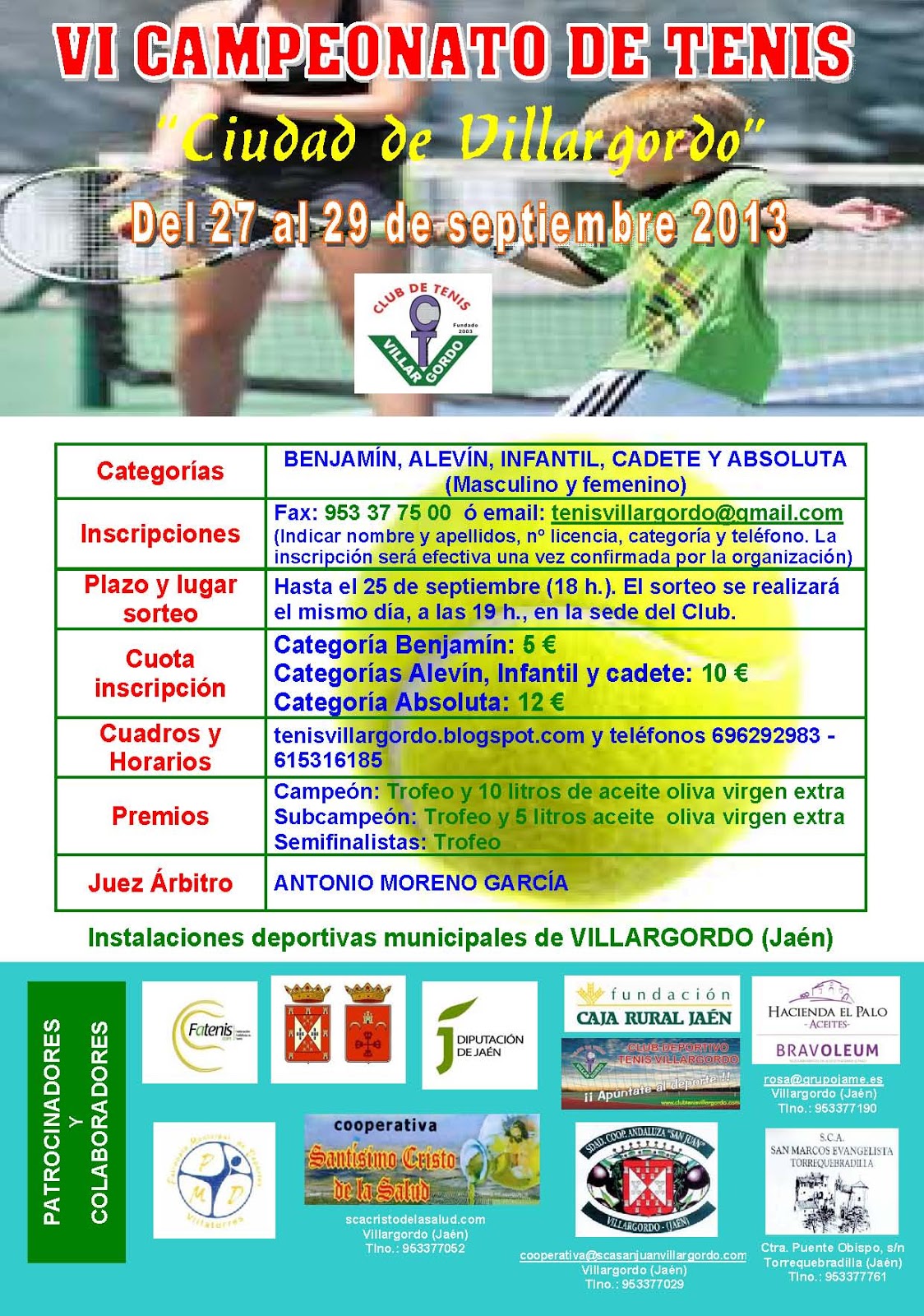 VI Campeonato de Tenis ciudad de Villargordo