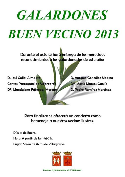galardones al buen vecino 2013