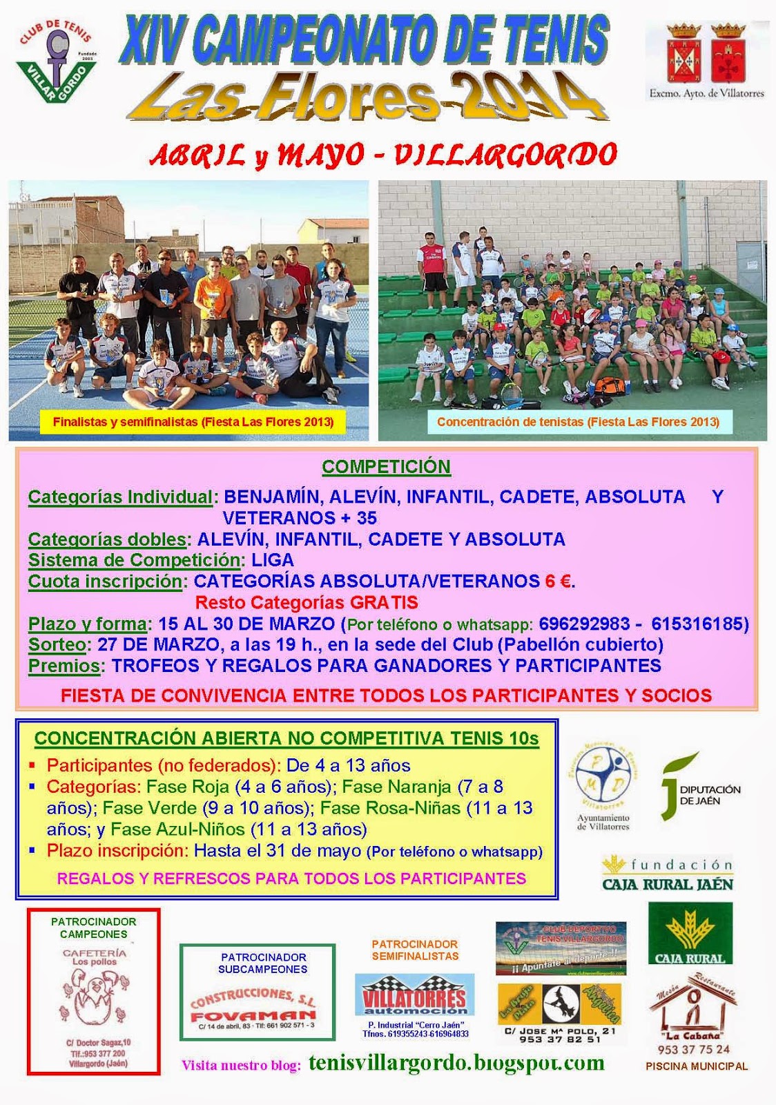 XIV campeonato de tenis las flores 2014