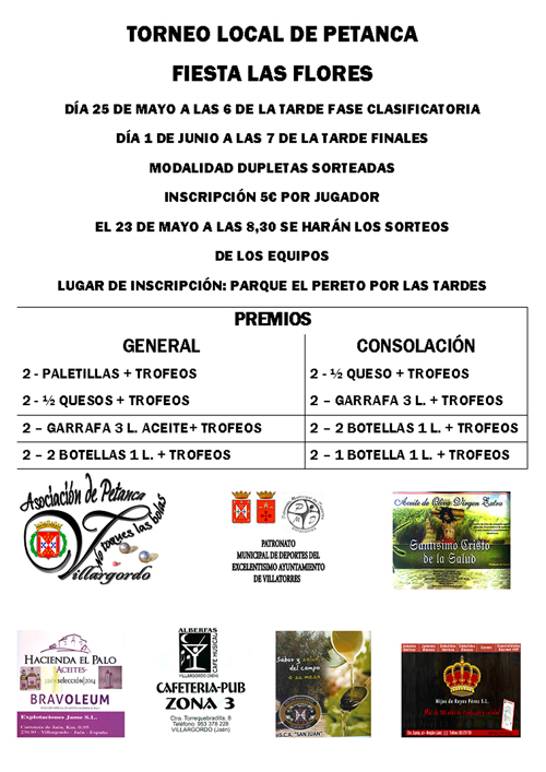 torneo de petanca las flores 2014