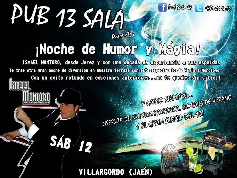 noche de humor y magia en pub sala 13