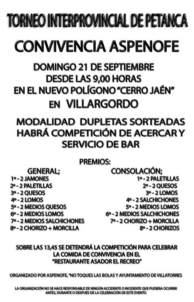 Torneo interprovincial de petanca y convivencia ASPENOFE