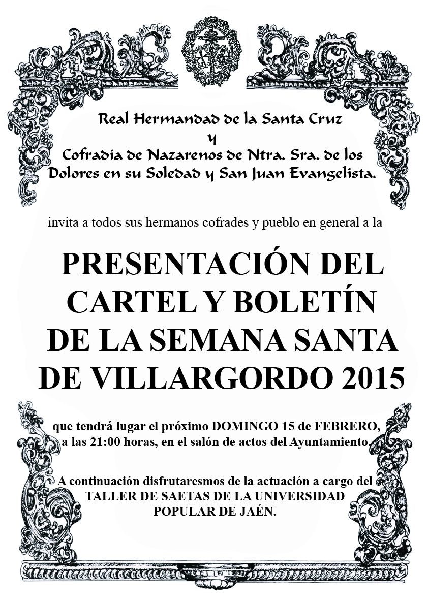 presentacion cartel y boletin semana santa 2015