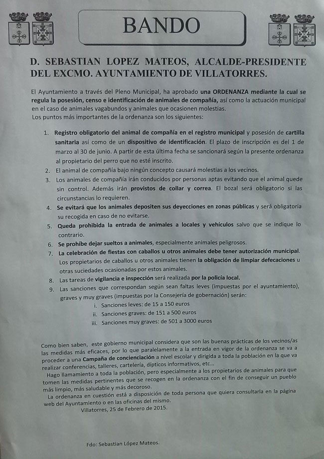 Bando animales domesticos
