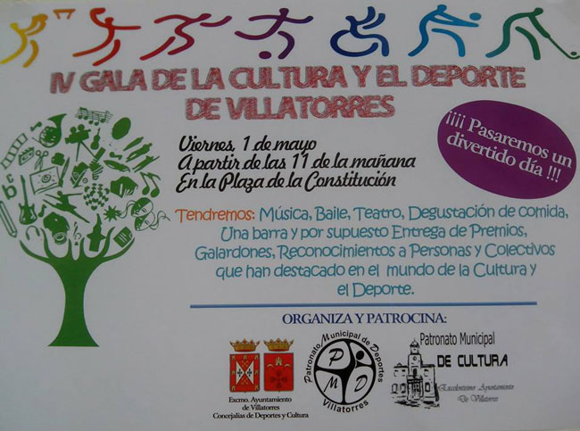 IV Gala de la Cultura y el Deporte de Villatorres el 1 de Mayo