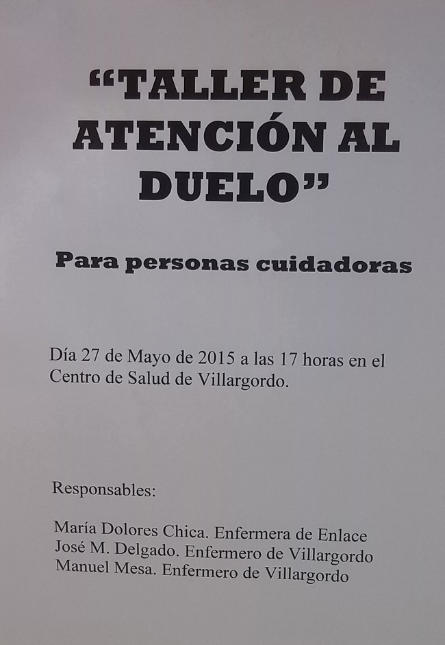 Taller de atención al duelo para personas cuidadoras