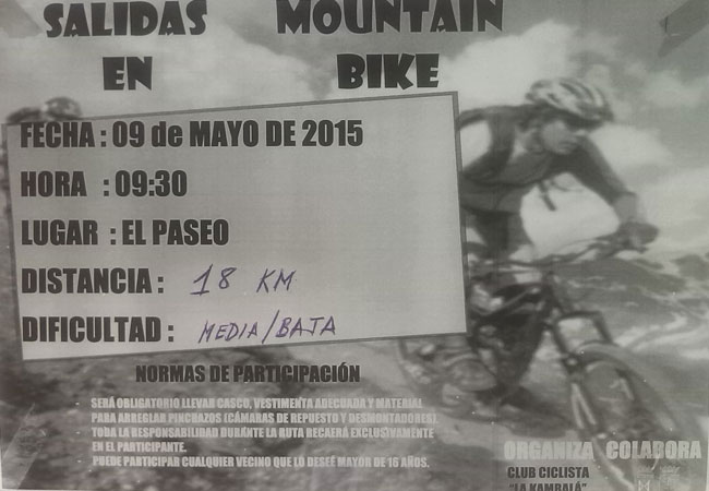 Salida Mountain Bike el 9 de Mayo