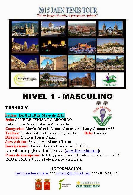 Abierto el plazo de inscripción al Torneo de Tenis Nivel 1 - Masculino