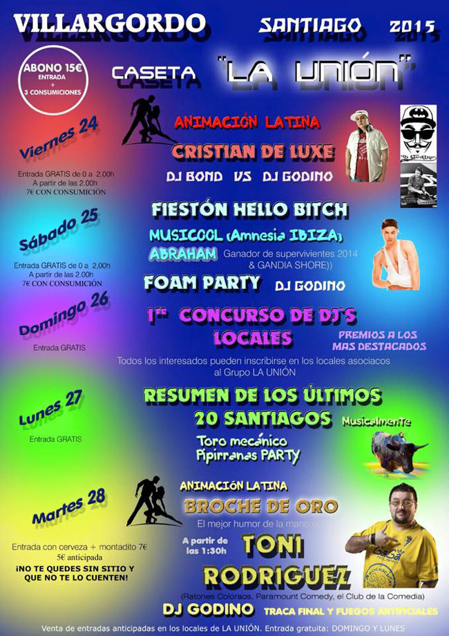 Programa de Santiago 2015 en la Caseta La Unión