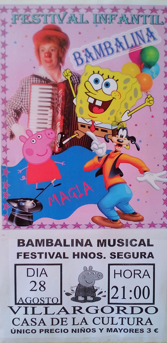 Espectáculo Infantil Bambalina el viernes 28