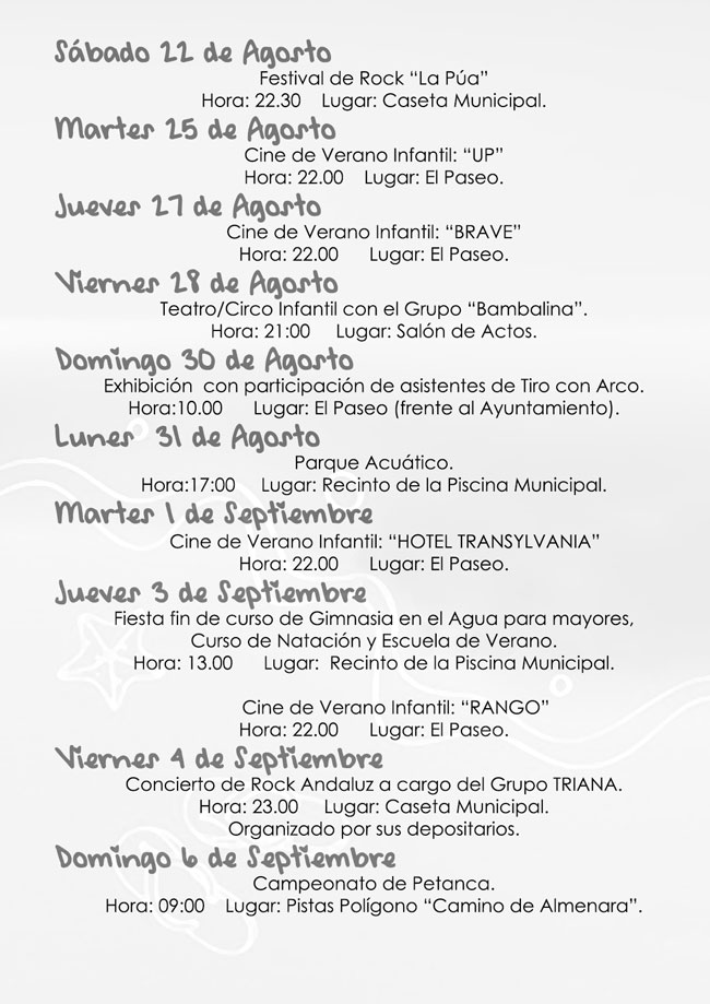 Actividades Fin de Verano 2015 página 1