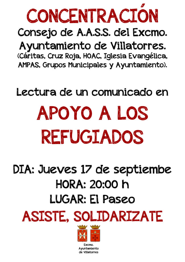 Concentración de apoyo a los refugiados