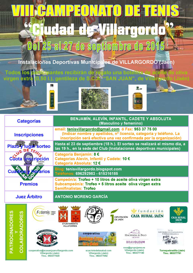 VIII Campeonato de Tenis 'Ciudad de Villargordo'