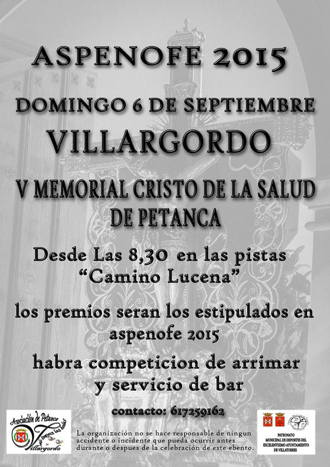 V Memorial Cristo de la Salud de Petanca el día 6 de Septiembre