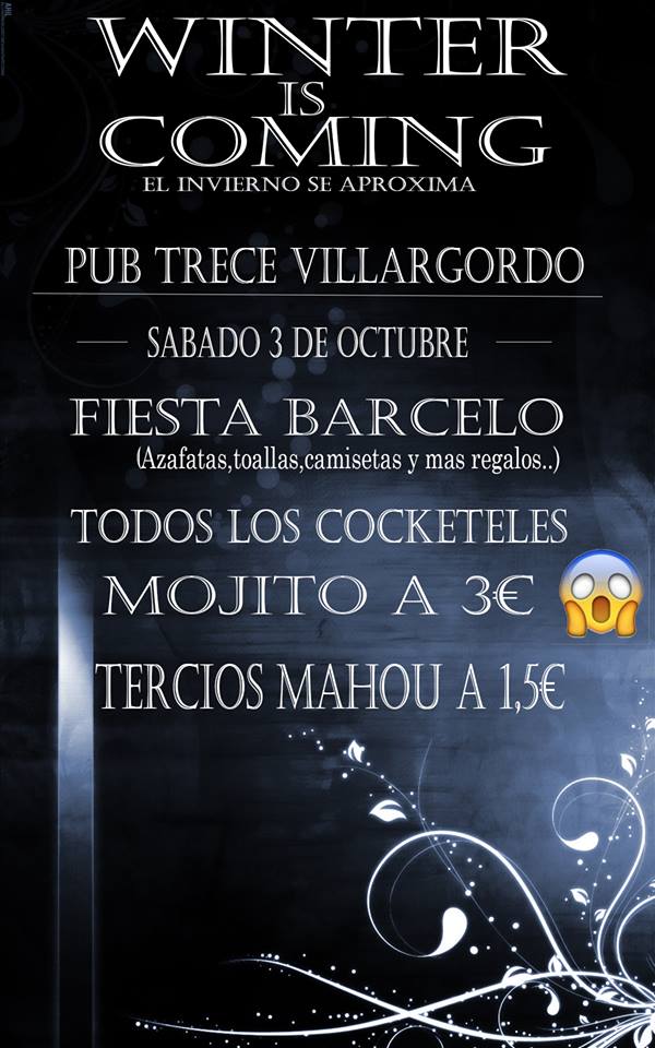 Fiesta en Pub 13 el Sábado 3 de Octubre