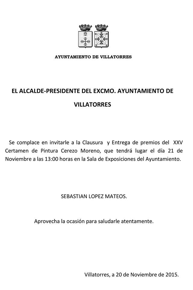Acto de clausura y Entrega de Premios del XXV Certamen de Pintura Cerezo Moreno