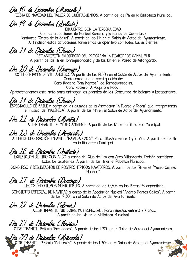 Programación Navidad 2015