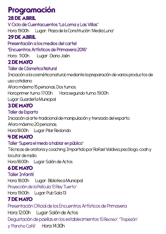 Actos Primavera Cultural 2016