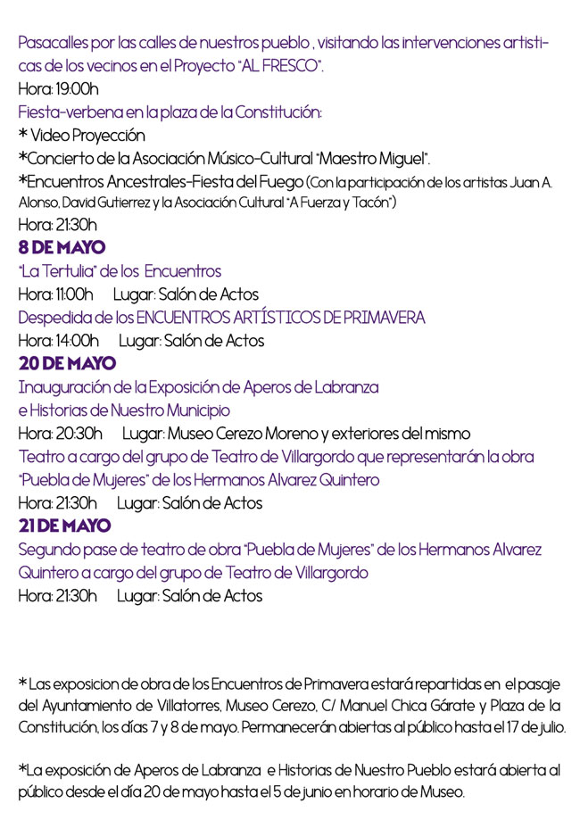 Actos Primavera Cultural 2016