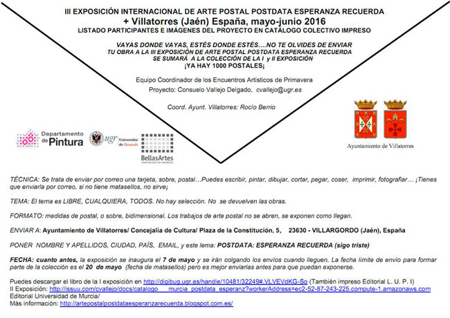 III Exposición Internacional de Arte Postal Postdata Esperanza recuerda + Villatorres (Jaén) España