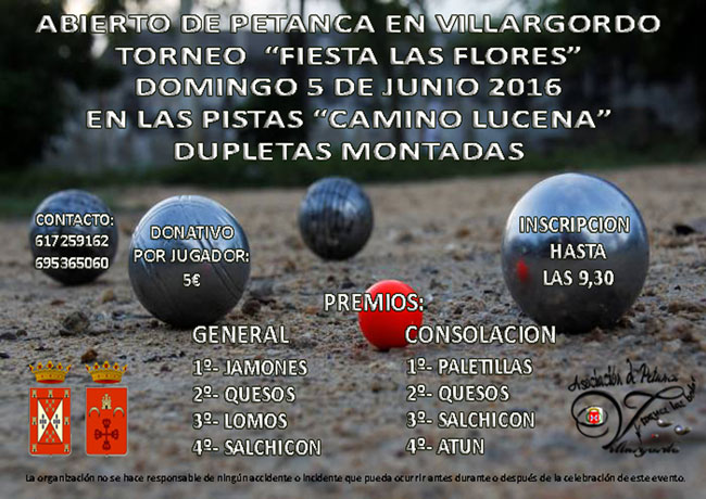 Torneo de Petanca Fiesta las Flores con Dupletas Montadas
