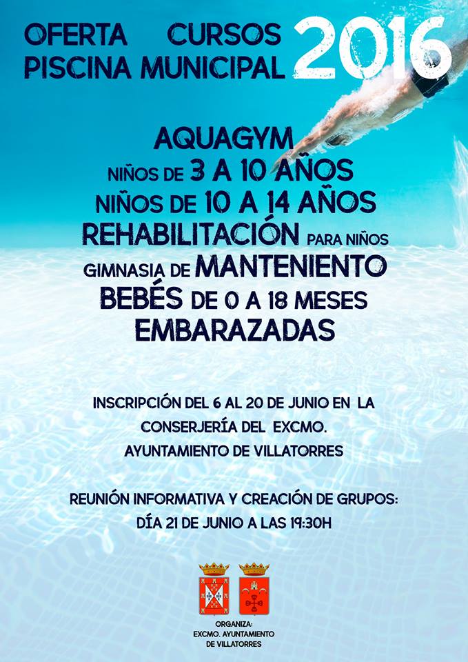 Cursos en la Piscina Municipal organizados por el Ayuntamiento 