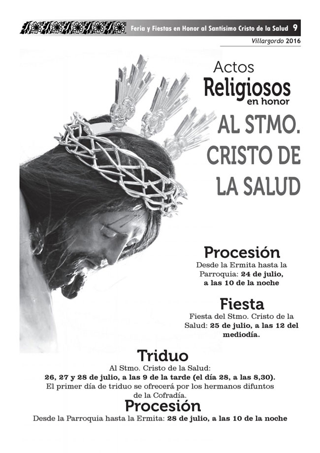 Programación Santiago 2016 Actos Religiosos