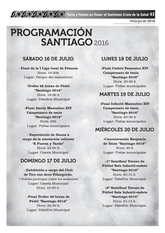 Programación Santiago 2016 Página 1