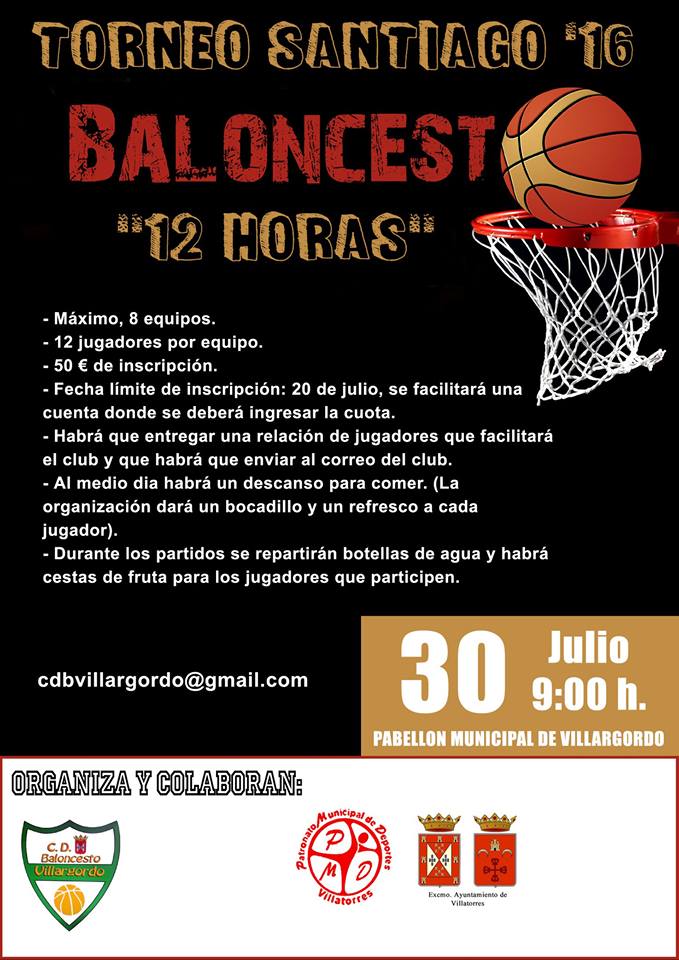 Abierto el plazo de inscripción al Torneo de Baloncesto 12 horas de Santiago 2016