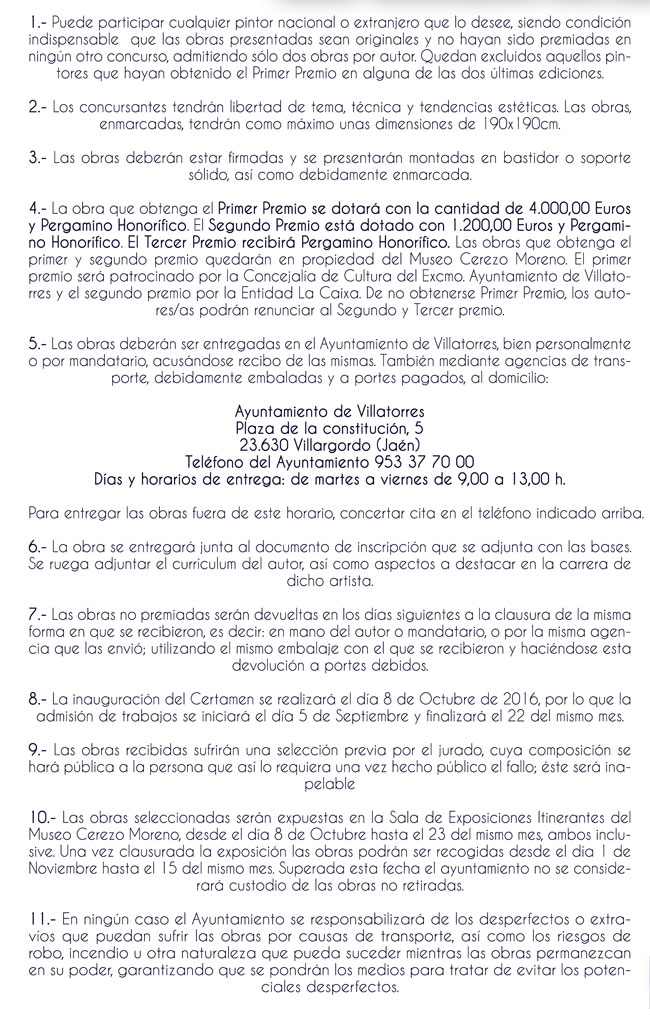 Bases e inscripción en el XXVI Concurso de Pintura Cerezo Moreno