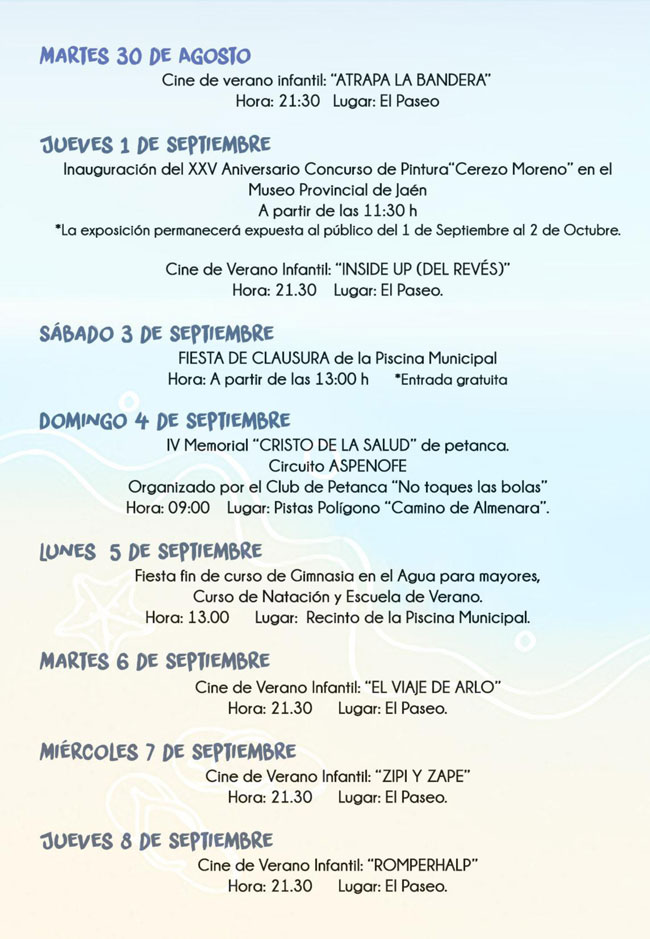 Programación Fin de Verano Villargordo 2016