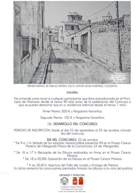 Bases del IV Concurso de dibujo rápido 'Cerezo Moreno'