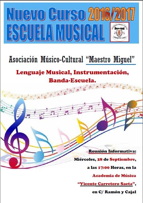 Nuevo curso organizado por la Asociación Músico-Cultural Maestro Miguel