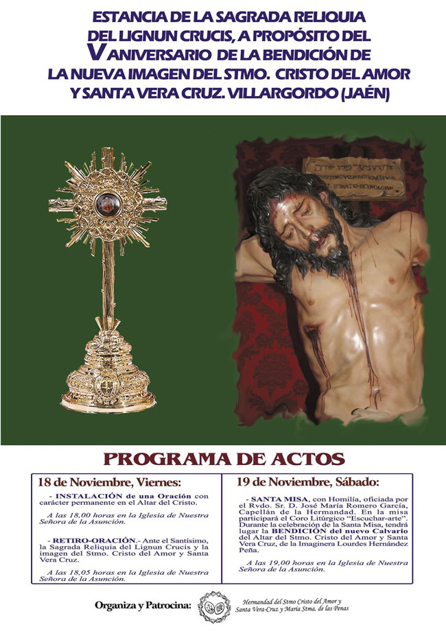 Actos por el V Aniversario de la Bendición de la imagen del Stmo. Cristo del Amor y Vera Cruz
