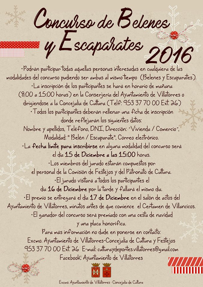Concurso de Belenes y Escaparates 2016