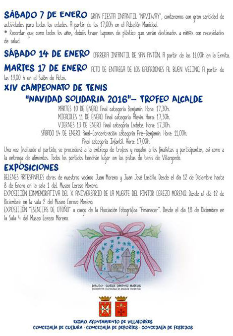 Programación Navidad 2016-2017 en Villargordo