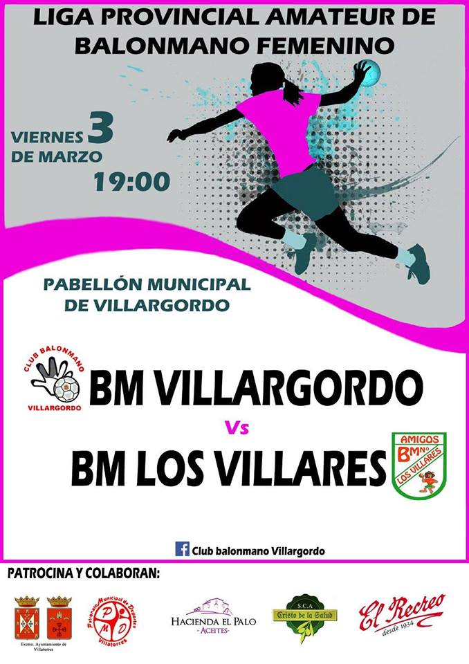 Partido de balonmano femenino entre BM. Villargordo y BM. Los Villares
