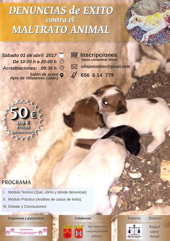 Abierta la incripción a la Jornada: Denuncias de éxito sobre el maltrato animal