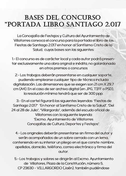 Bases del Concurso: Portada Libro Santiago 2017