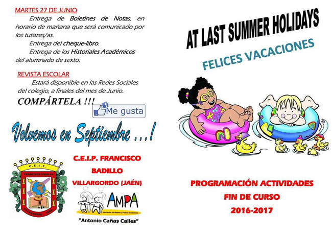 Actividades fin de curso 2016-2017 del C.E.I.P Francisco Badillo