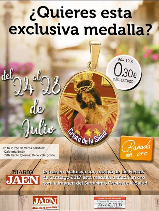 Consigue la medalla del Cristo de la Salud con el Diario Jaen