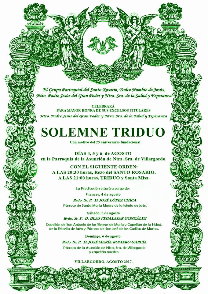 Solemne Triduo en honor al Cristo del Gran Poder y la Virgen de la Esperanza