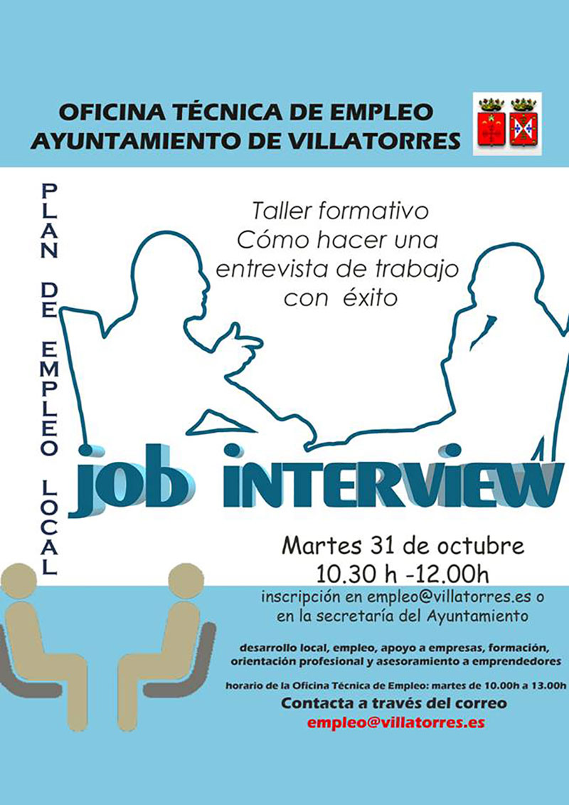 La oficina técnica de empleo de Villatorres organiza taller formativo 'Como hacer una entrevista de trabajo con éxito'