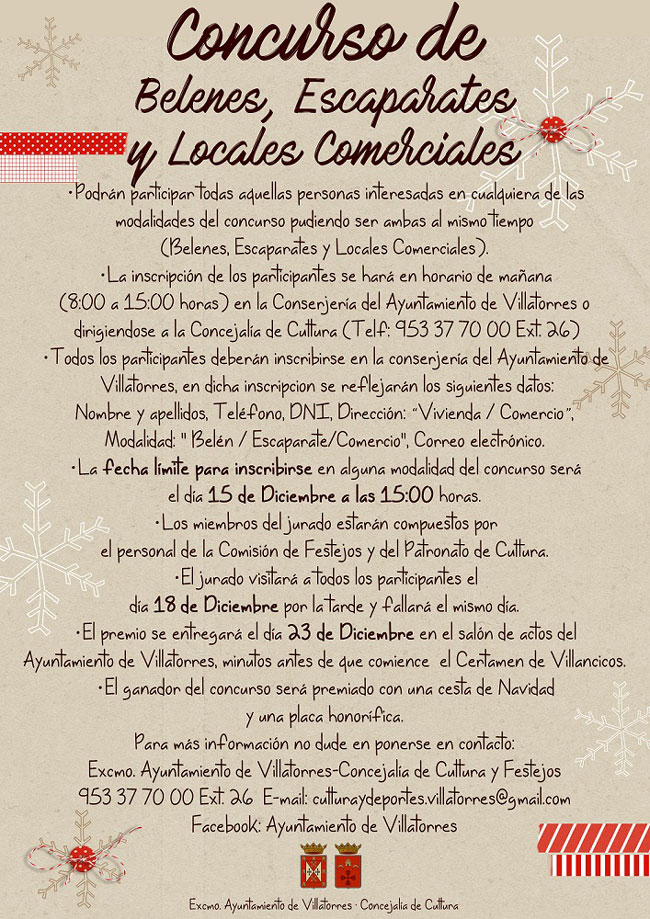 Concurso de belenes, escaparates y locales comerciales