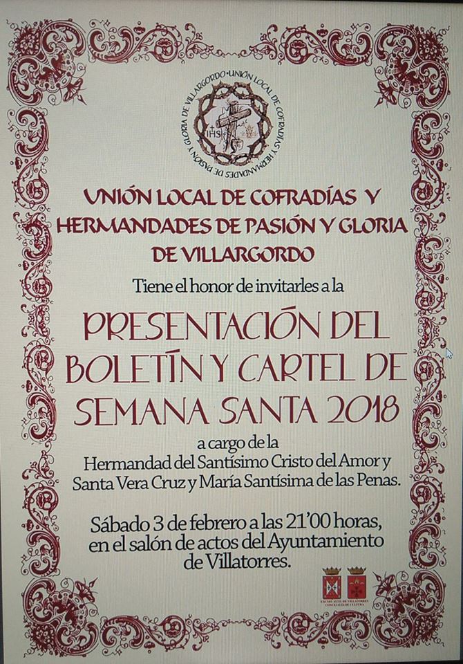 Presentación del Boletín y Cartel de Semana Santa 2018  