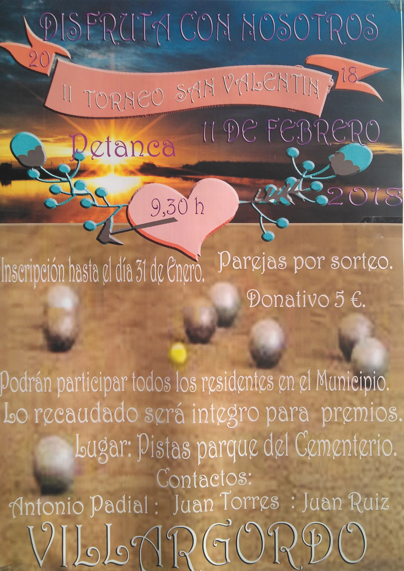 II Torneo de San Valentín de Petanca