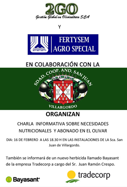 Charla informativa sobre necesidades nutricionales y abonado en el olivar