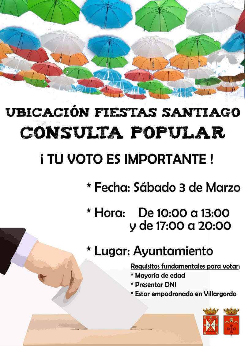 El Ayto. de Villatorres convoca consulta popular sobre la ubicación de las fiestas de Santiago